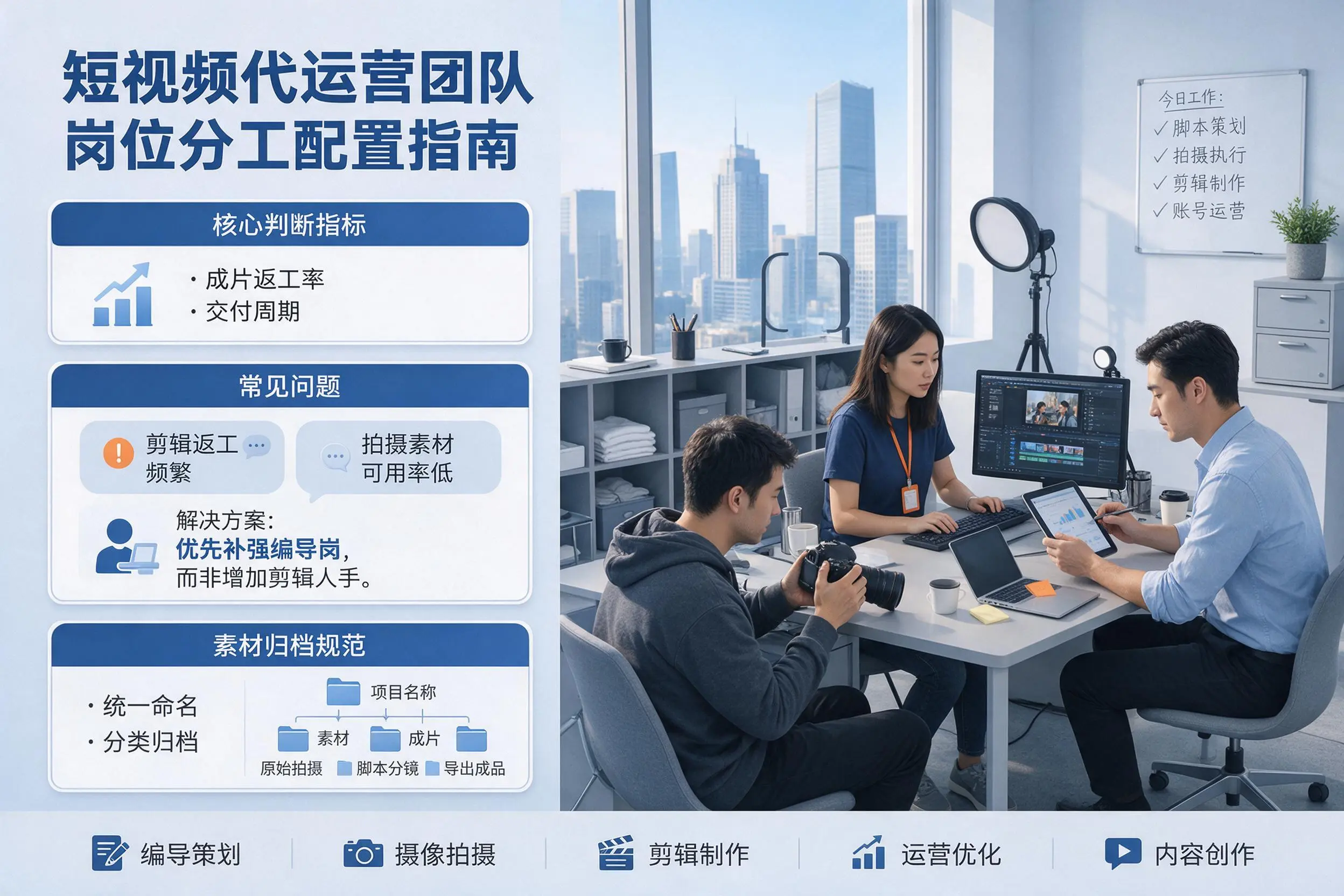 短视频代运营团队如何配置?齐齐哈尔企业岗位分工科普说明