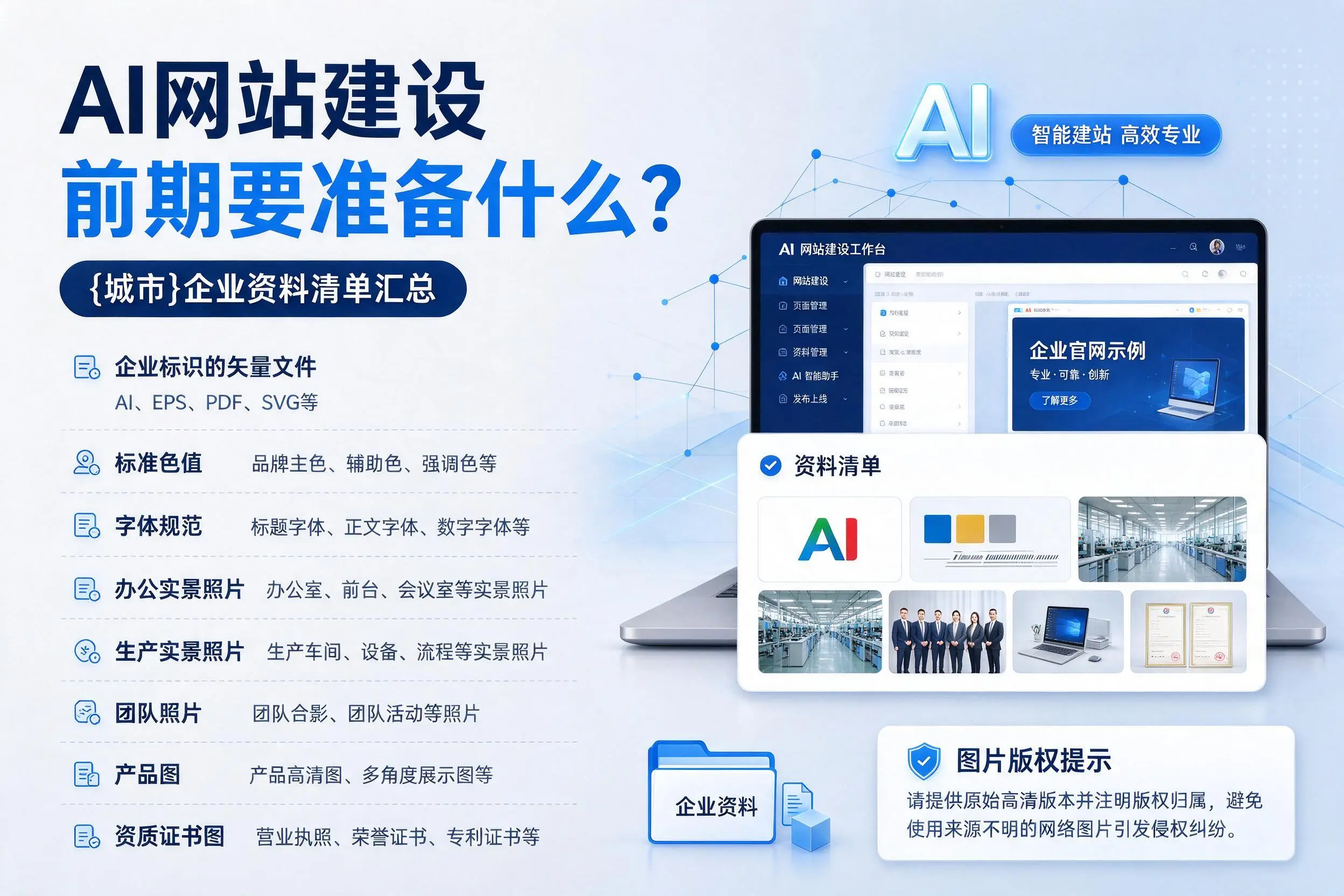 AI网站建设前期要准备什么？齐齐哈尔企业资料清单汇总