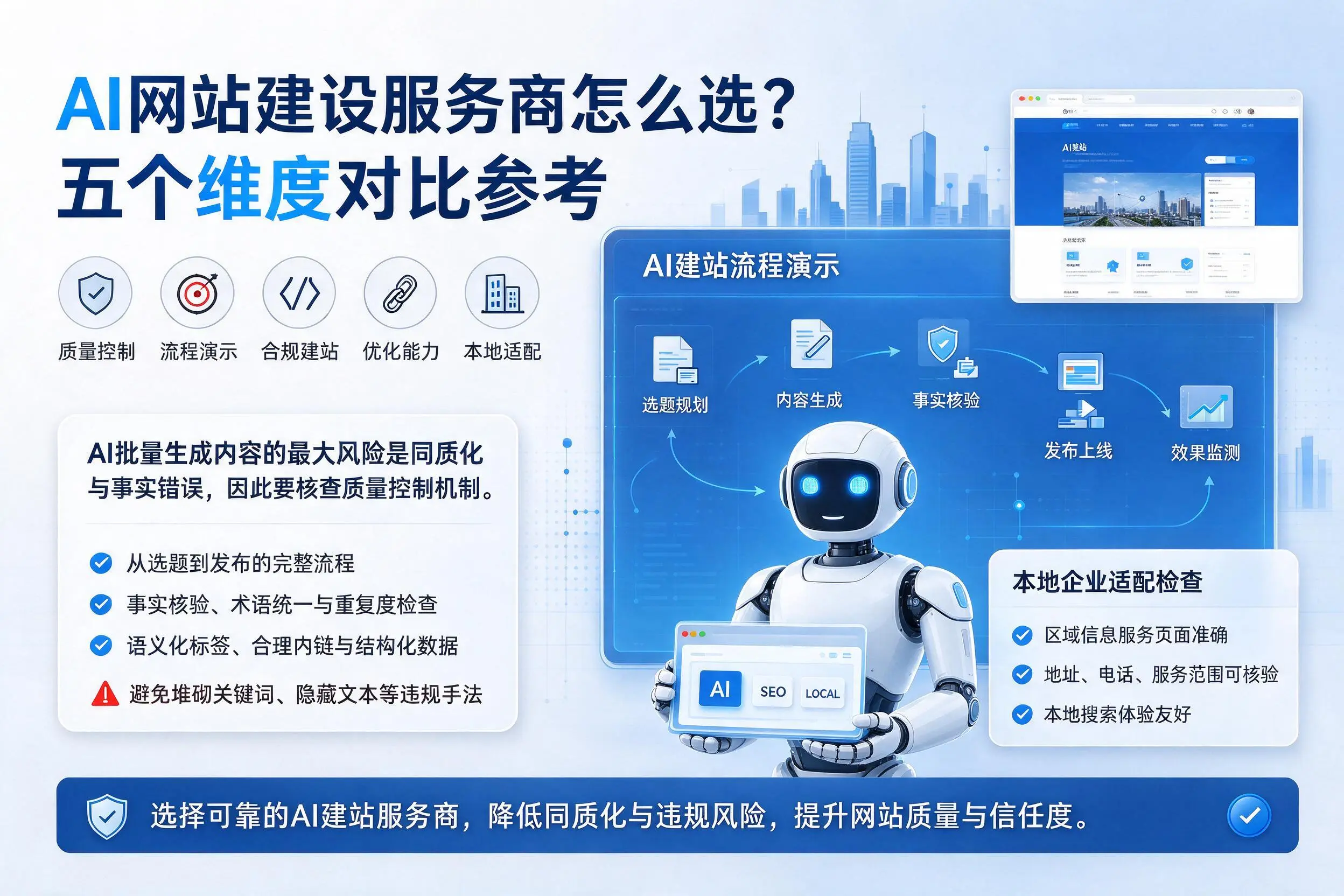 齐齐哈尔AI网站建设服务商怎么选?五个维度对比参考